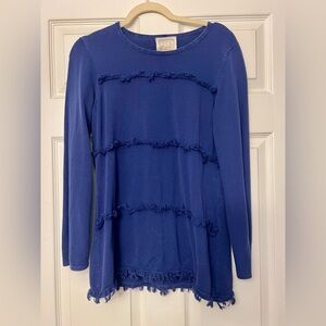 Tuckernuck Sail to Sable Royal Blue Fringe Top